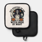 Medische Assistent Halloween Heks Vintage Gravure Pannenlap (Voorkant / Achterkant)