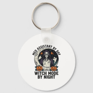 Medische Assistent Halloween Heks Vintage Gravure Sleutelhanger