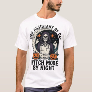 Medische Assistent Halloween Heks Vintage Gravure T-shirt
