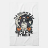 Medische Assistent Halloween Heks Vintage Gravure Theedoek (Verticaal)