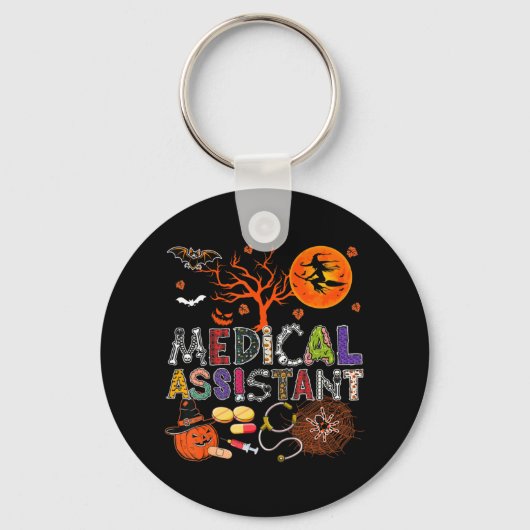 Medische Assistent Halloween Zombie Kostuum Enge P Sleutelhanger (Voorkant)
