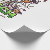 Medische Assistent Heks Skelet Spuit Ketel Cadeaupapier (Hoek)