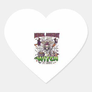 Medische Assistent Heks Skelet Spuit Ketel Hart Sticker