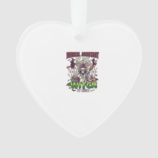 Medische Assistent Heks Skelet Spuit Ketel Ornament (voorkant)