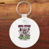 Medische Assistent Heks Skelet Spuit Ketel Sleutelhanger (Voorkant)