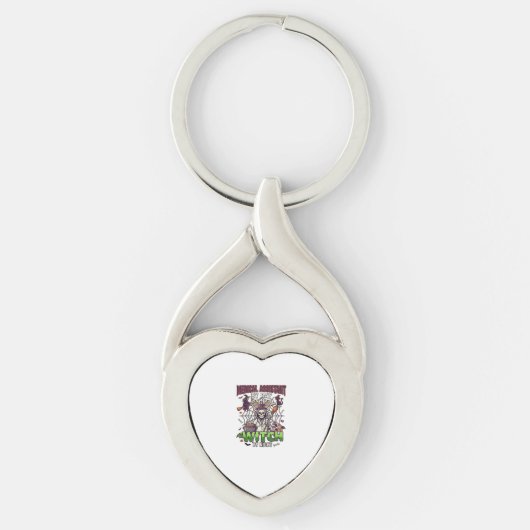 Medische Assistent Heks Skelet Spuit Ketel Sleutelhanger (Voorkant)