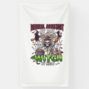Medische Assistent Heks Skelet Spuit Ketel Spandoek