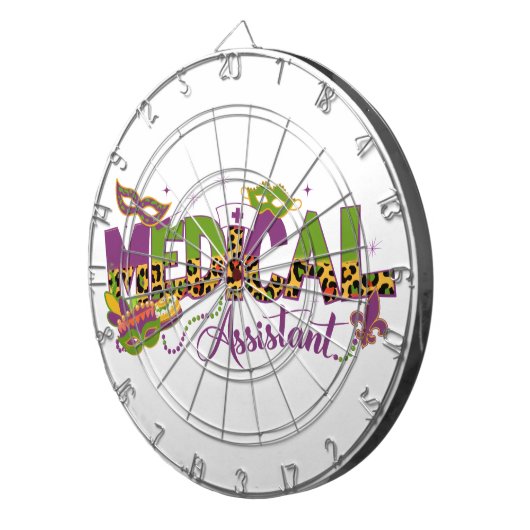 Medische Assistent - Mardi Gras Dartbord (Voorkant Rechts)