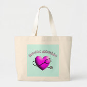 Medische assistent PINK HEART Design Cadeaus Grote Tote Bag (Voorkant)