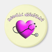 Medische assistent PINK HEART Design Cadeaus Magneet (Voorkant)
