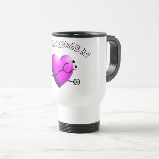 Medische assistent PINK HEART Design Cadeaus Reisbeker (Voorkant rechts)