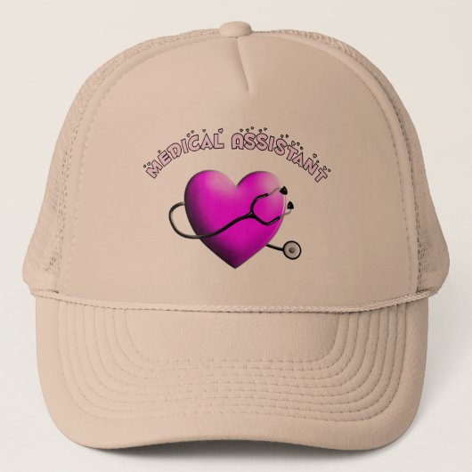 Medische assistent PINK HEART Design Cadeaus Trucker Pet (Voorkant)