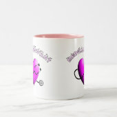 Medische assistent PINK HEART Design Cadeaus Tweekleurige Koffiemok (Center)