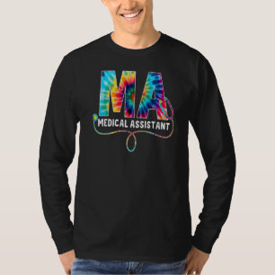 Medische assistent verkleurde ogen Stethoscoop ver T-shirt
