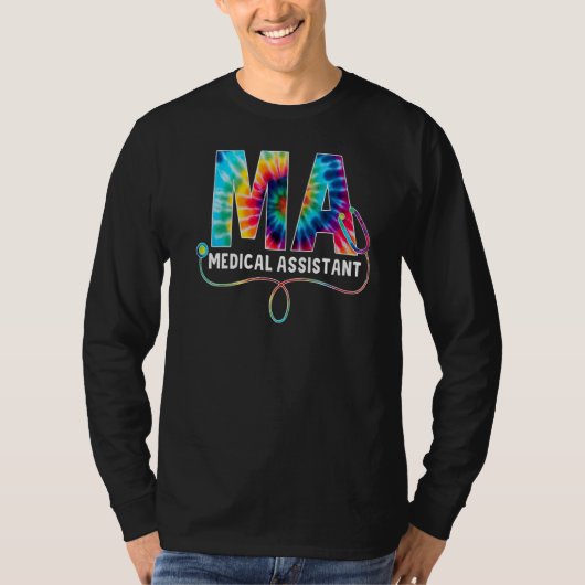 Medische assistent verkleurde ogen Stethoscoop ver T-shirt (Voorkant)