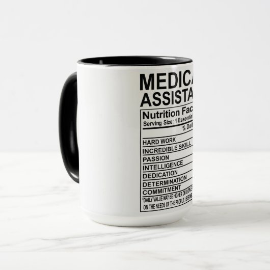 Medische assistent-voedingsfeiten mok (Voorkant links)