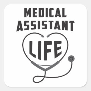 Medische assistent voor levensgeneeskunde Medicina Vierkante Sticker