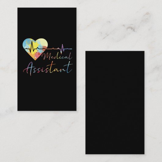 Medische assistent-ziekenhuis EKG Pulse-Waterverf Visitekaartje (Voorkant / Achterkant)