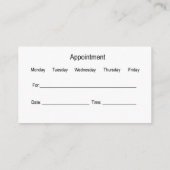 Medische benoemingskaarten voor vrouwen visitekaartje (Achterkant)