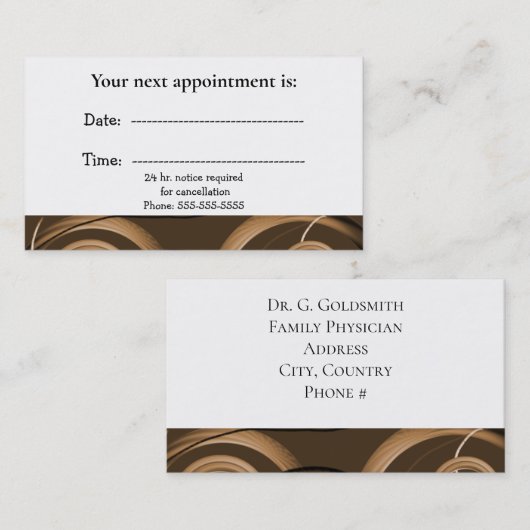 Medische Benoemkaart Abstract Afsprakenkaartje (Voorkant / Achterkant)