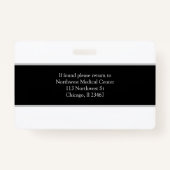 Medische beroepsnaam Photo Badge Scanner Code (Achterkant)