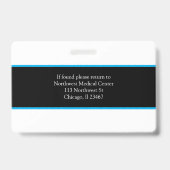 Medische beroepsnaam Photo Badge Scanner Code (Achterkant)