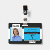 Medische beroepsnaam Photo Badge Scanner Code (Voorzijde met clip)