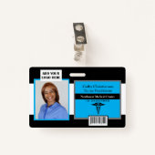 Medische beroepsnaam Photo Badge Scanner Code (Voorkant met clip)