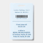Medische Blauwe Caduceus Hermesstaf Foto ID Badge (Achterkant)