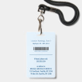Medische Blauwe Caduceus Hermesstaf Foto ID Badge (Achterkant met lanyard)