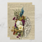 medische bloem anatomie poster van de hersenen aankondiging (Voorkant / Achterkant)