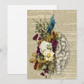 medische bloem anatomieposter van de hersenen kaart (Voorkant / Achterkant)