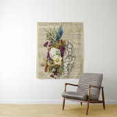 medische bloemige poster over hersen anatomie wandkleed (In situ)