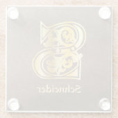 Medische bodemverbeteringskapitaal S Glazen Onderzetter (Achterkant)