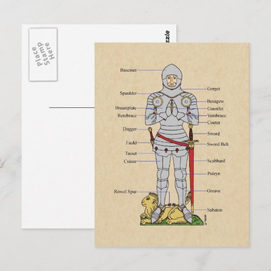 Medische Bord Armor Circa 1430 Briefkaart (Voorkant / Achterkant)