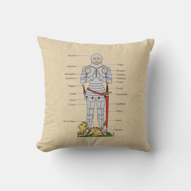 Medische Bord Armor Circa 1430 Kussen (Voorkant)