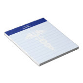 Medische Caduceus & Blauwe Header Lijn Notitieblok (Schuin)