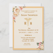 Medische Caduceus Bloemen Afstudeerder Feest Uitno Kaart (Voorkant)