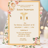 Medische Caduceus Bloemen Afstudeerder Feest Uitno Kaart