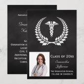 Medische Caduceus Laurier Kaart (Voorkant / Achterkant)