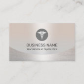 Medische Caduceus Logo Modern Zilver Visitekaartje (Voorkant)