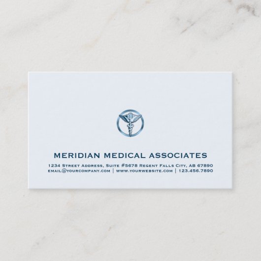 Medische Caduceus Logo Visitekaartje (Voorkant)