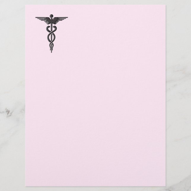 Medische Caduceus op Roze (Voorkant)