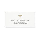 Medische Caduceus Symbool Adreslabel Etiket (Voorkant)