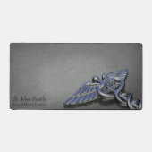 Medische Caduceus Symbool Zilver Chrome Profession Bureaumat (Voorkant)