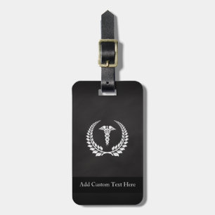 Medische Caduceuslaurier Bagagelabel