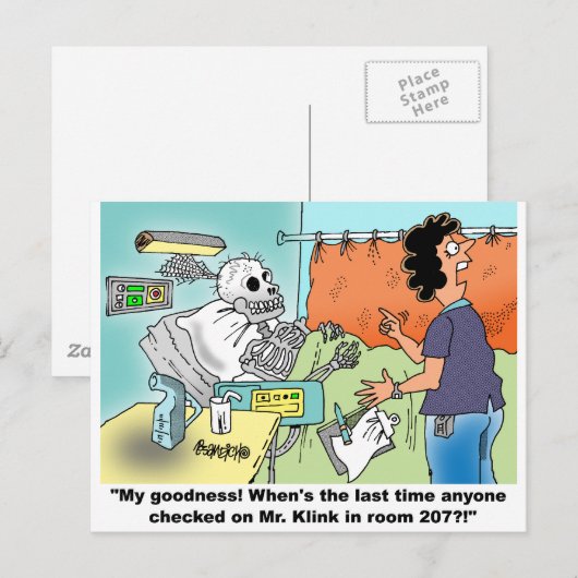 Medische Cartoon Humor Briefkaart (Voorkant / Achterkant)