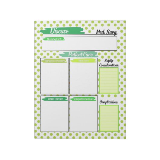 Medische chirurgische Sjabloon voor studenten in d Notitieblok (Linkerzijde)
