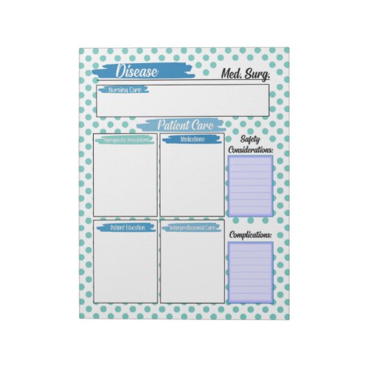 Medische chirurgische Sjabloon voor studenten in d Notitieblok (Linkerzijde)