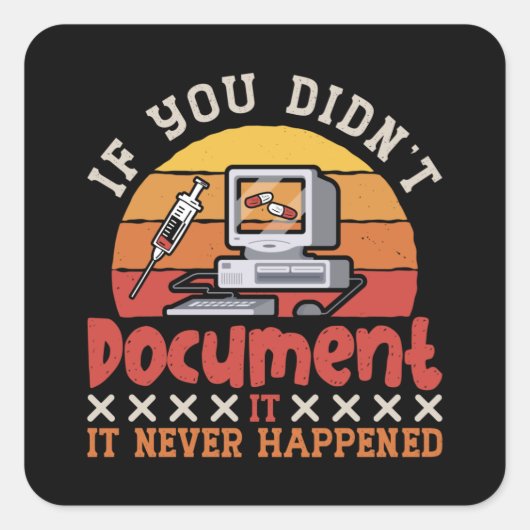 Medische code als je geen ICD-codering hebt gedocu Vierkante Sticker (Voorkant)